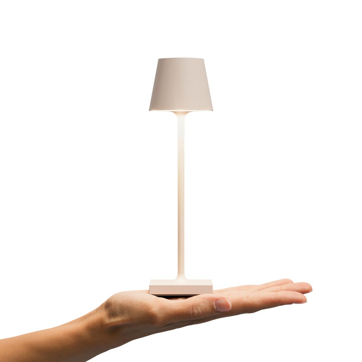 LAMPA STOŁOWA Z AKUMULATOREM 4543401 NUINDIE POCKET - beżowy, Basics, metal (5,6/5,6/21cm) - Sigor