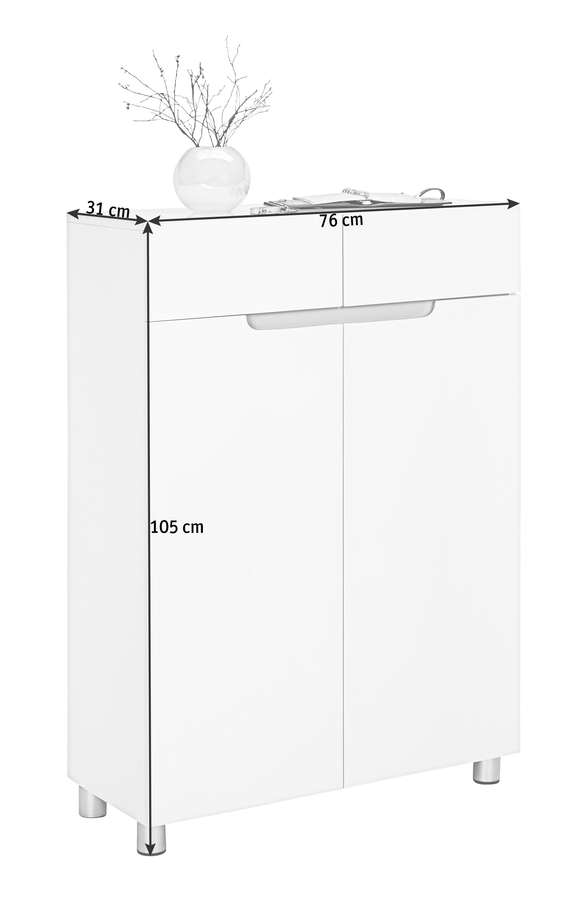 SZAFKA NA BUTY CORNER - biały/szary, Design, materiał drewnopochodny (76/105/31cm) - Xora