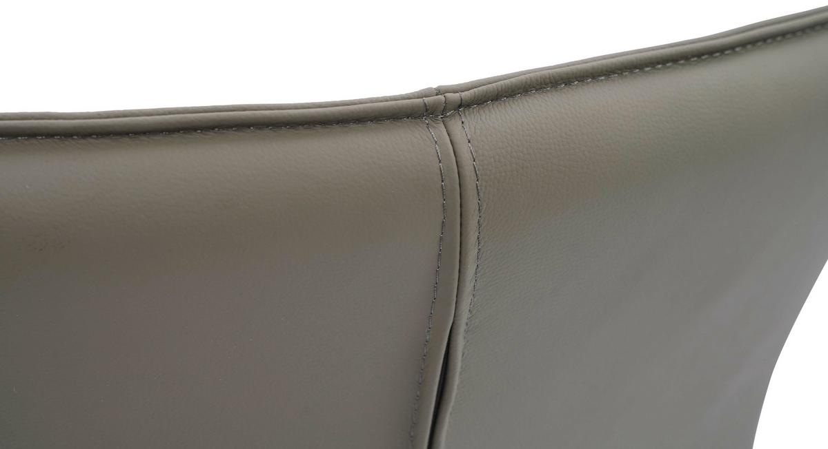 KRZESŁO Z PODŁOKIETNIKAMI YUKI - czarny/szary, Design, skóra/metal (64/87/60cm) - Novel