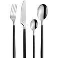 Besteckset Urban, 16-teilig - Edelstahlfarben/Schwarz, MODERN, Metall - PREMIUM LIVING