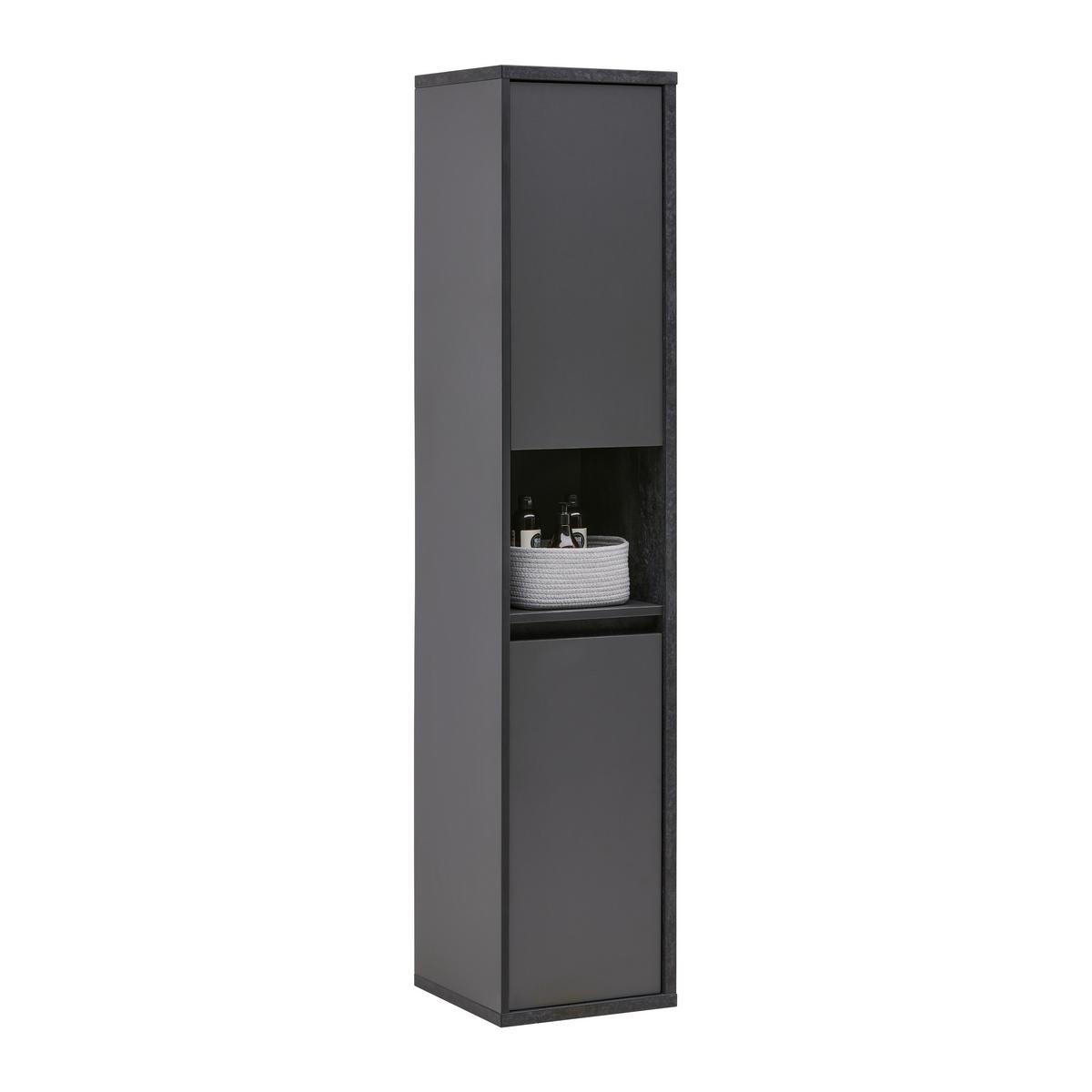 Hochschrank Camillo Anthrazit/Schwarz - Anthrazit/Schwarz, MODERN, Holzwerkstoff (35/170/38,5cm) - Mömax