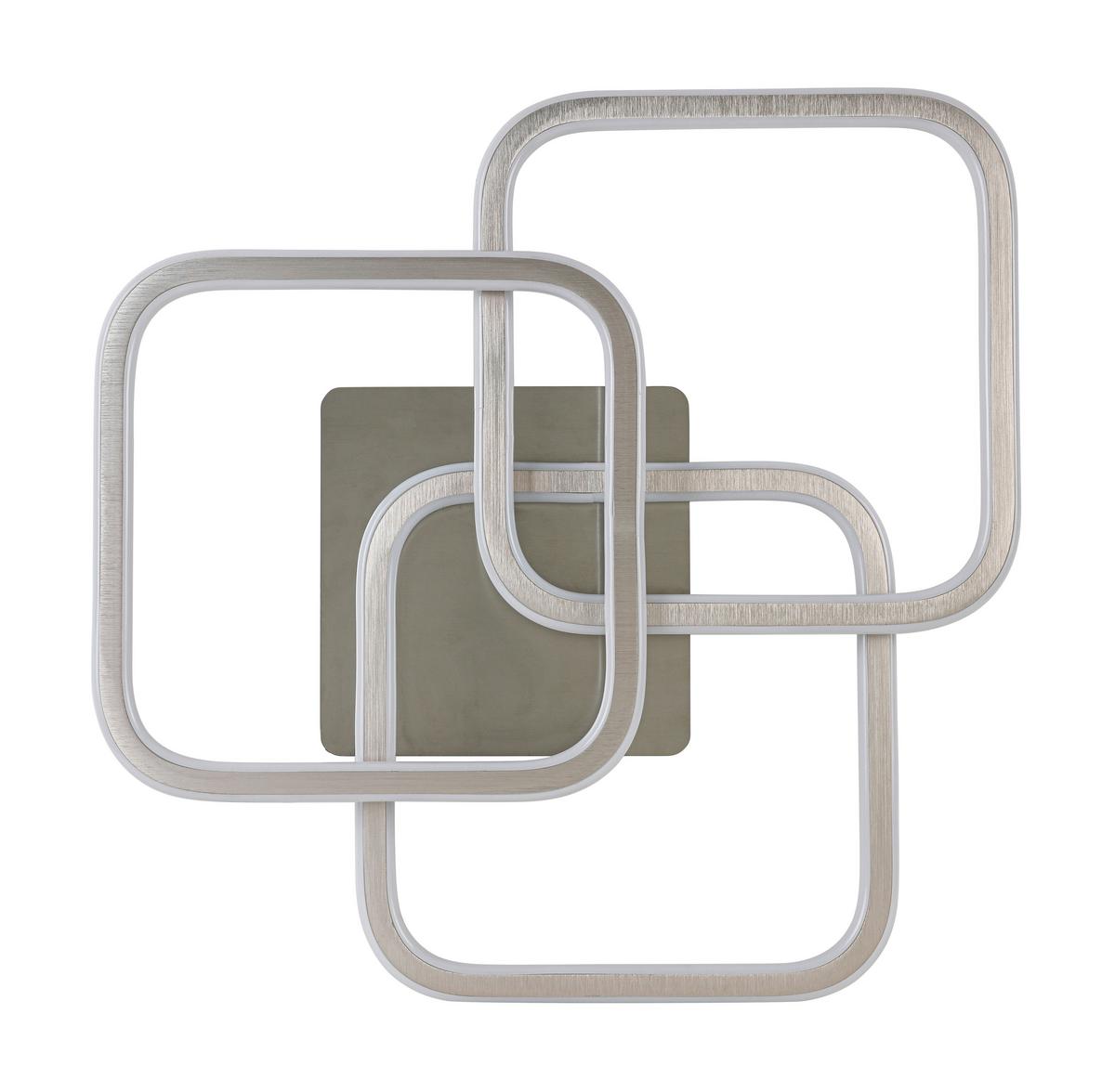 LED-Deckenleuchte Siop Weiß/Alufarben max. 39 Watt - Alufarben/Weiß, MODERN, Kunststoff/Metall (57/61/9cm) - Mömax