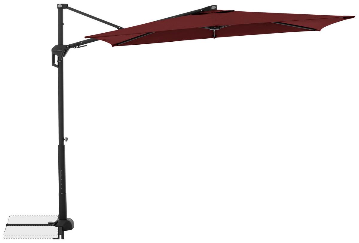 Ampelschirm Active City Bordeaux/Schwarz ca. 240x135cm - Bordeaux/Schwarz, Basics, Textil/Metall (240/135cm) - Doppler