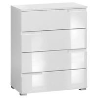 Komoda Moon 1 - bijela/bijela visoki sjaj, Moderno, drvni materijal/plastika (65/80/40cm) - Modern Living
