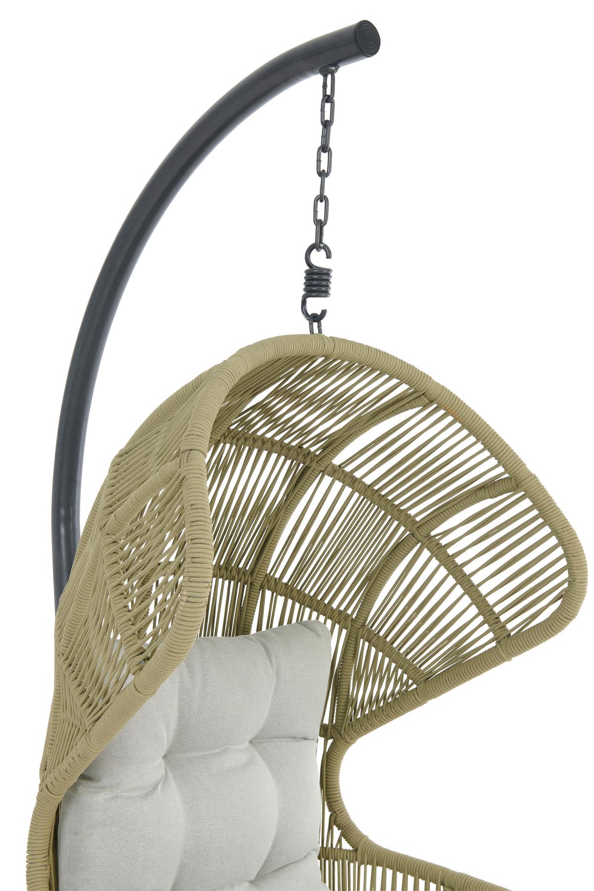 Viseči Stol Paris, Bež - bela/barve limete, Moderno, kovina/umetna masa (110/198/117cm) - Beldano