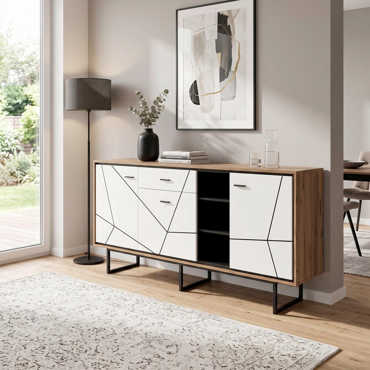 Komoda Brolo - Moderno, drvni materijal/metal (197,3/90,3/40cm) - Modern Living
