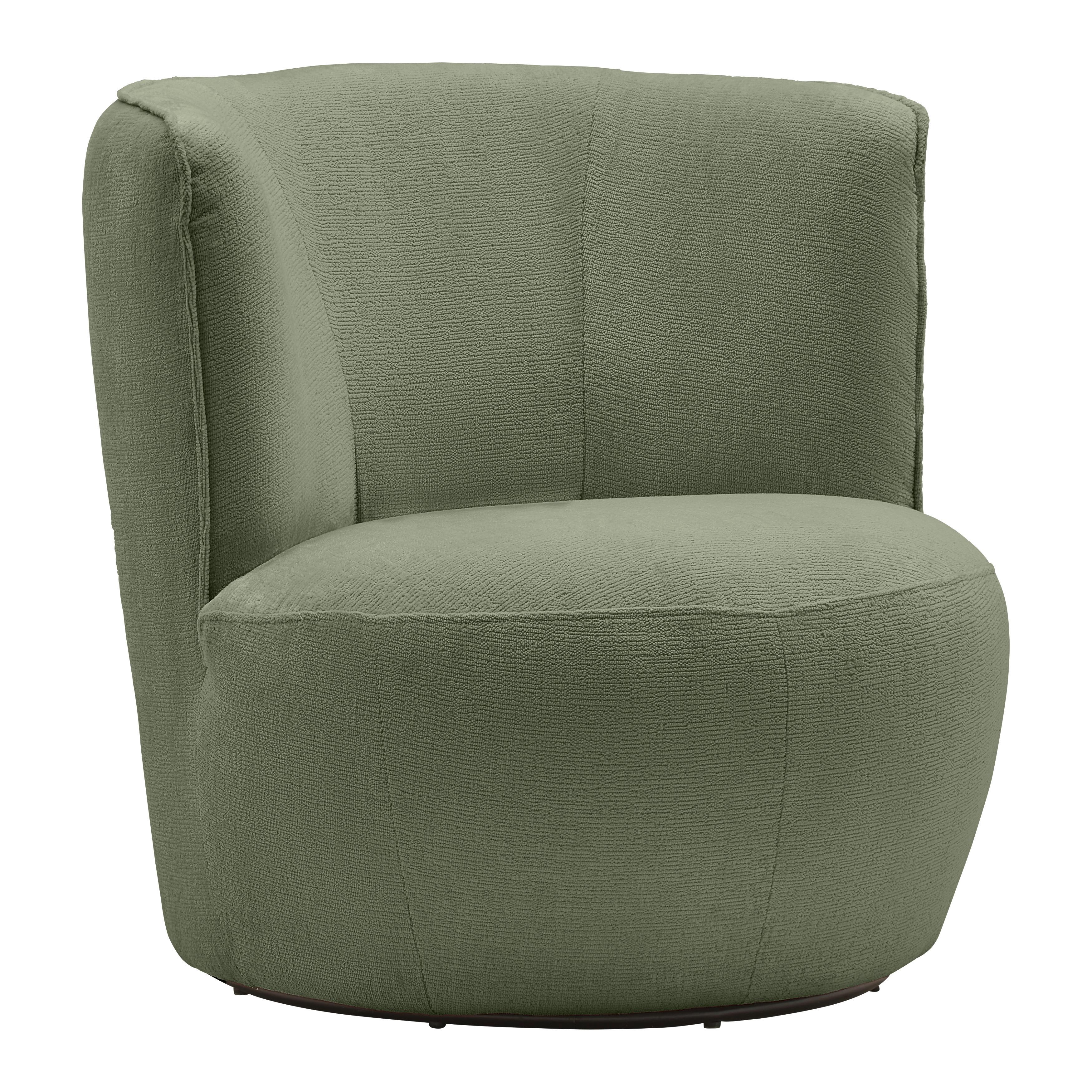 Sessel Grün Drehbar - Schwarz/Grün, Modern, Textil/Metall (77/81/85cm) - Premium Living