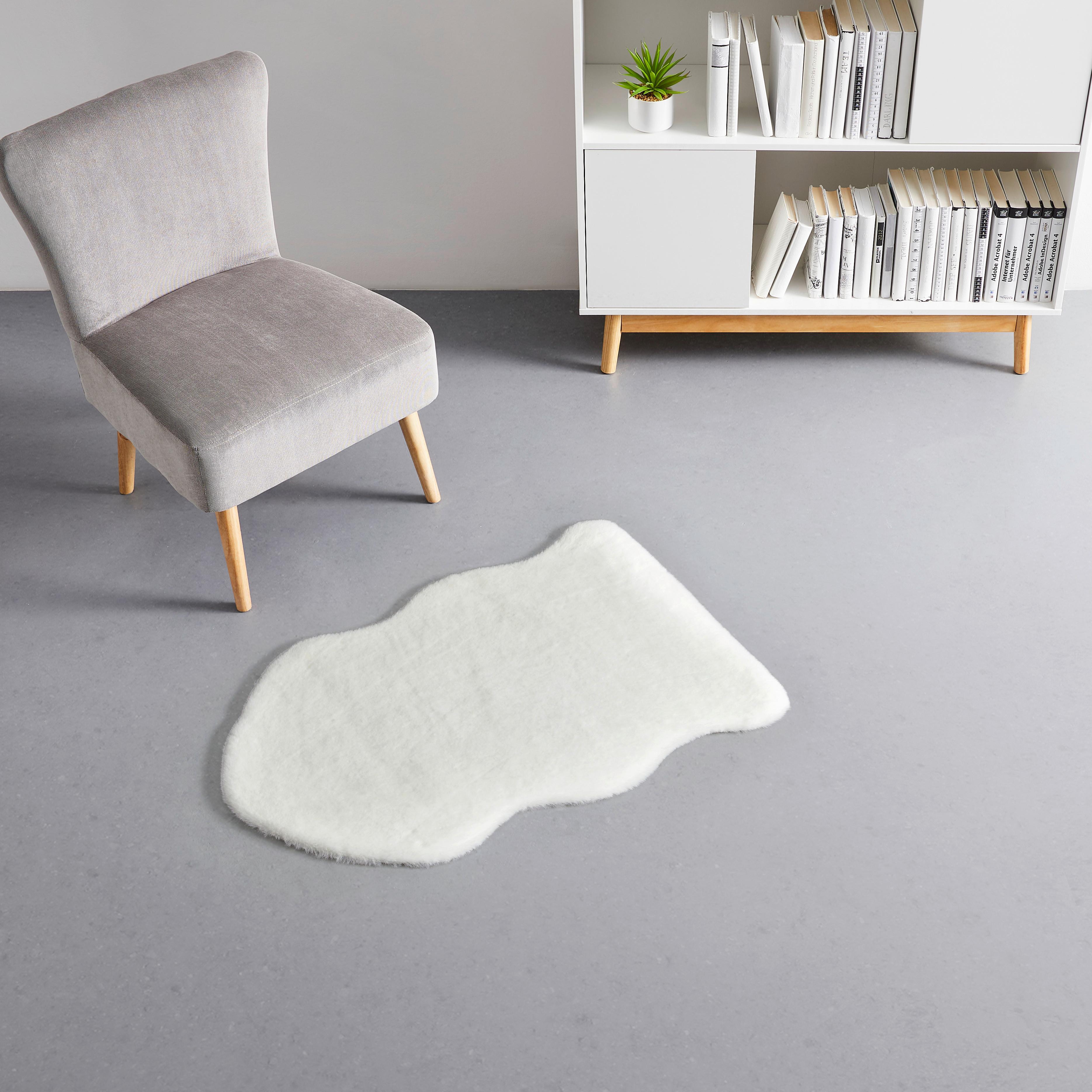 Schaffell Dacia in Weiß - Weiß, MODERN, Textil (90/60cm) - Bessagi Home