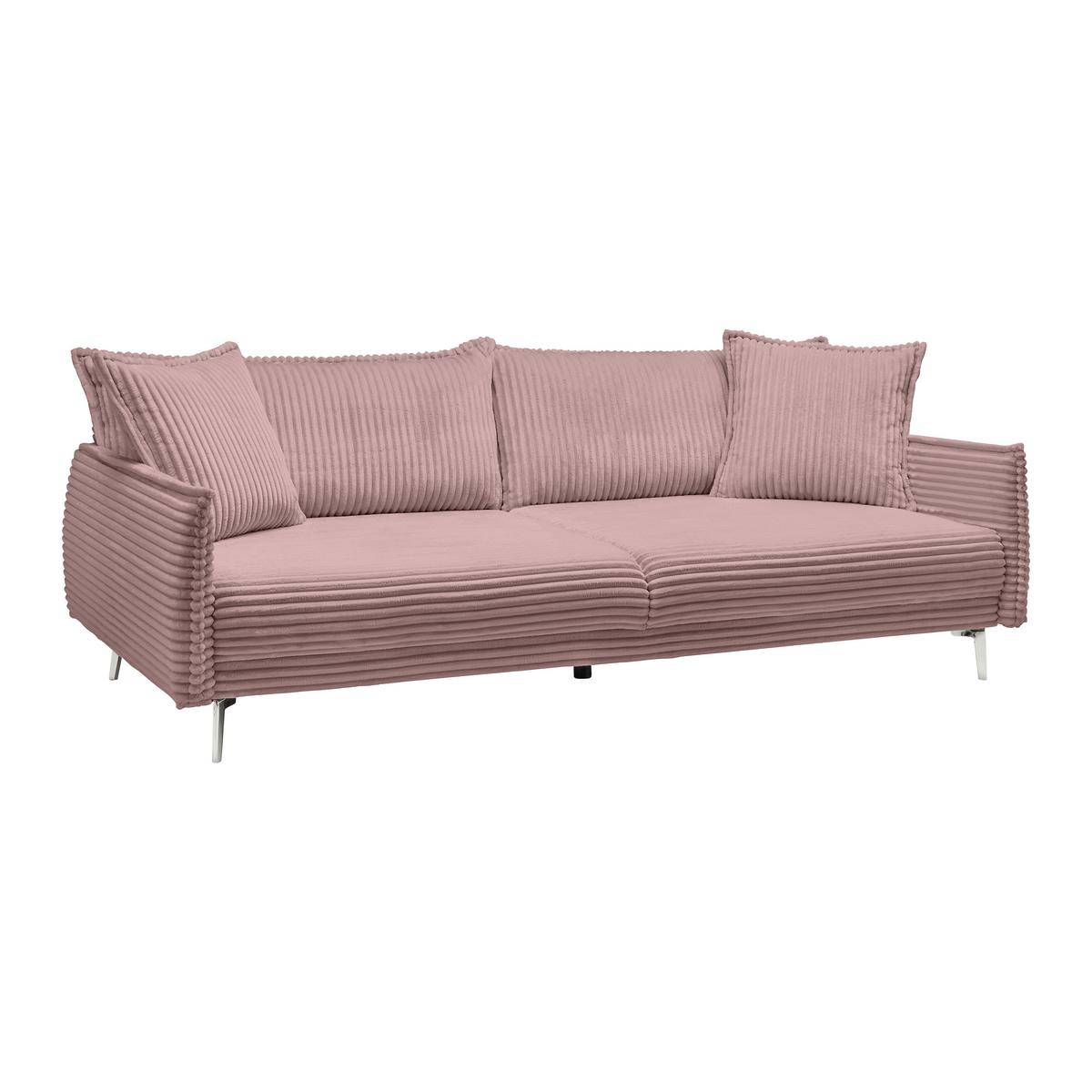Mega Sofa Kiss - boje kroma/prljavo ružičasta, Moderno, drvo/metal (241/90/117cm) - Mömax