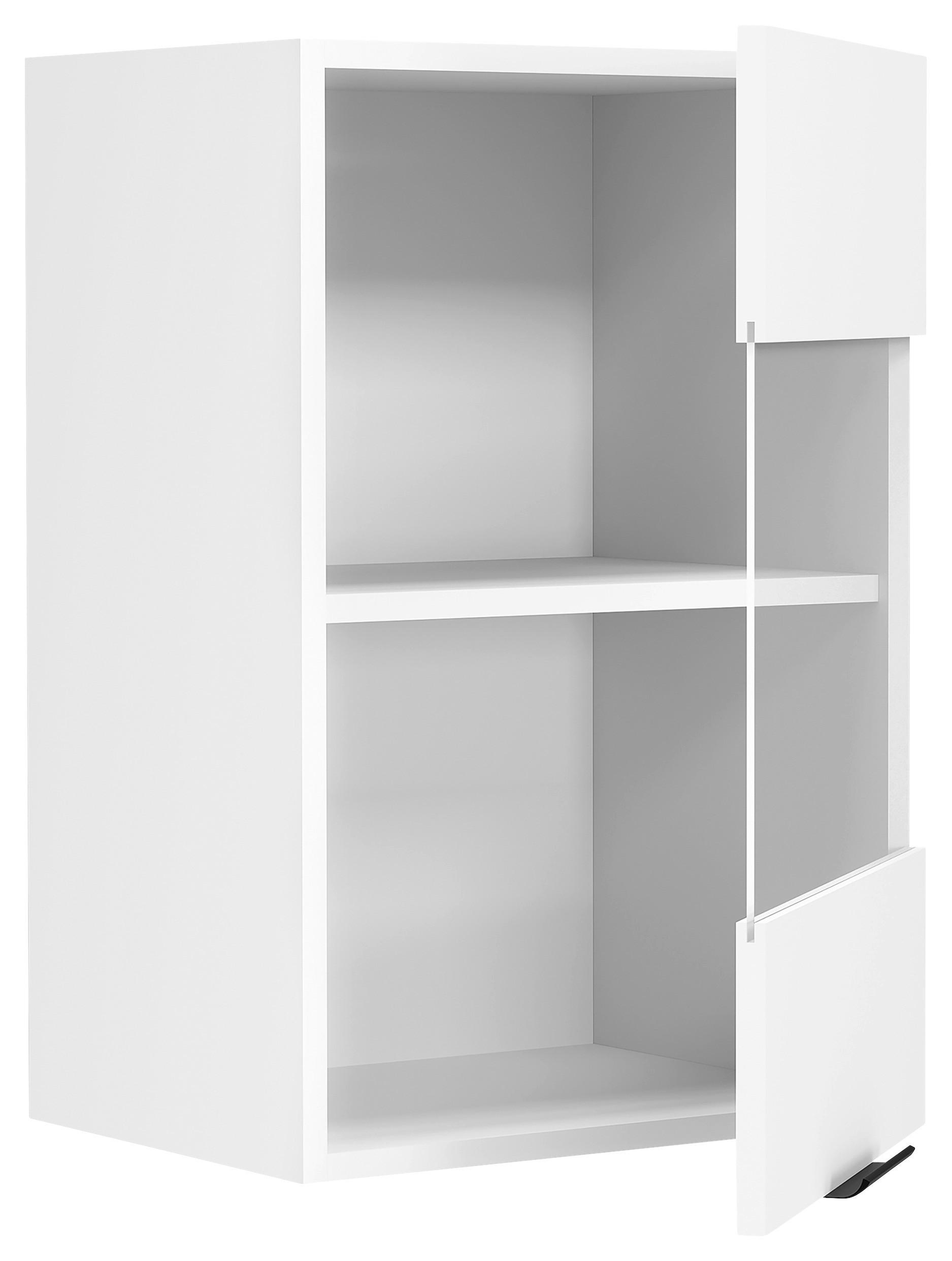 KÜCHENOBERSCHRANK FASOLA - Weiss/Schwarz, Trend, Glas/Holzwerkstoff (40/60/31cm) - MID.YOU
