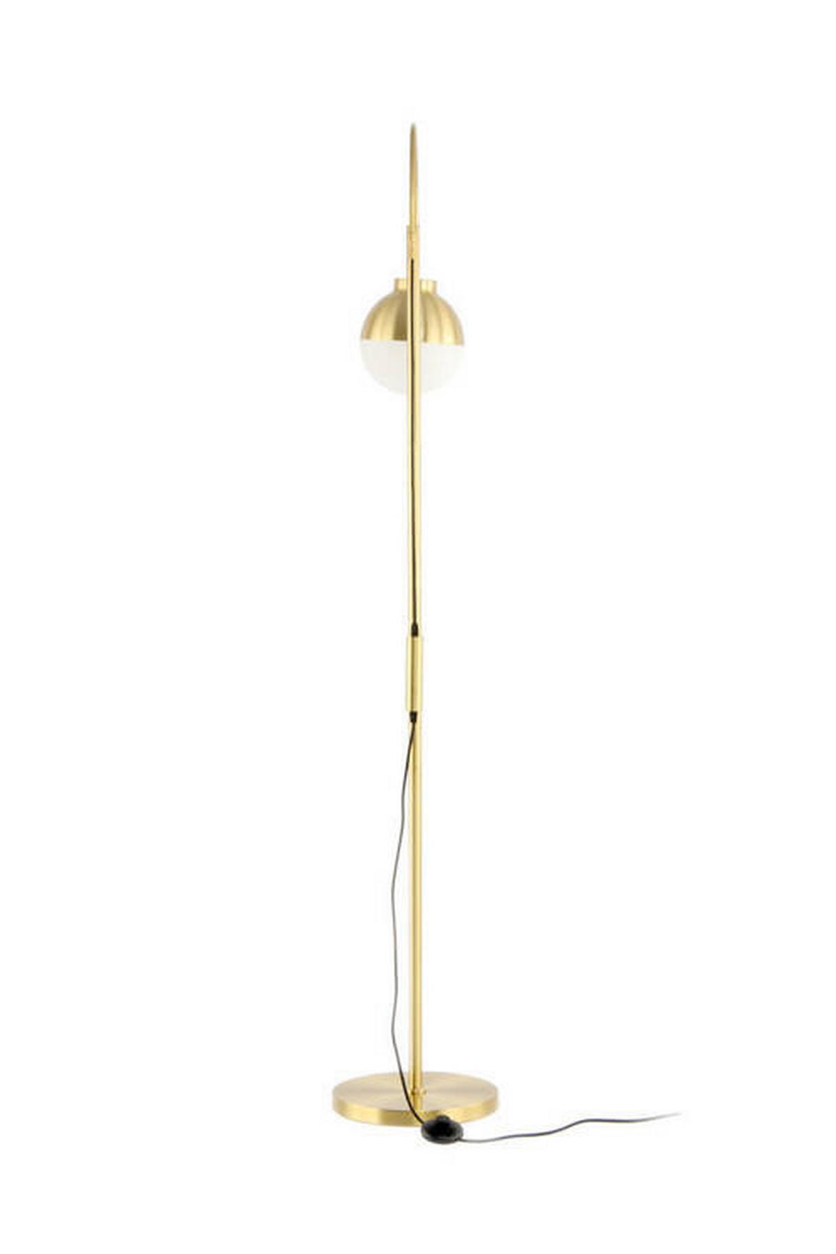 Stehleuchte Qob9h-Gld - Silberfarben/Schwarz, Design, Kunststoff/Metall (44/160/44cm) - Kayoom