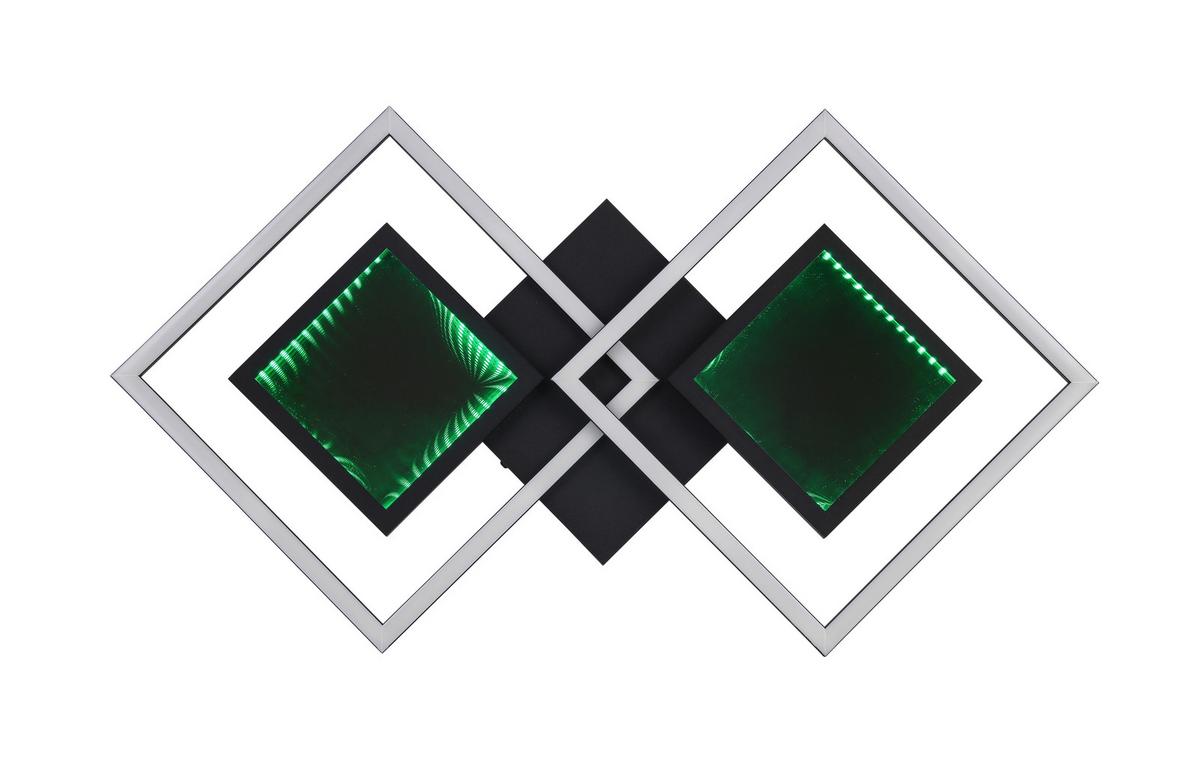 Stropna Led-svetilka Preceval - črna, kovina/umetna masa (41,8/75,3/6,7cm) - Premium Living