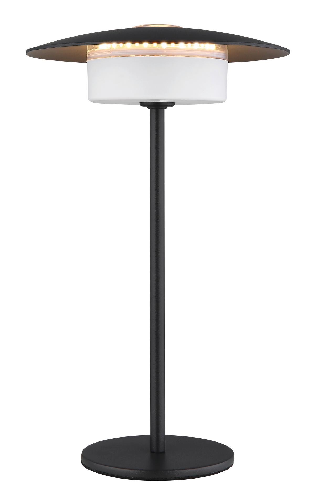 Akku-Tischleuchte Kyler Schwarz/Weiß max. 3 Watt - Schwarz/Weiß, Design, Kunststoff/Metall (18/30cm) - Globo