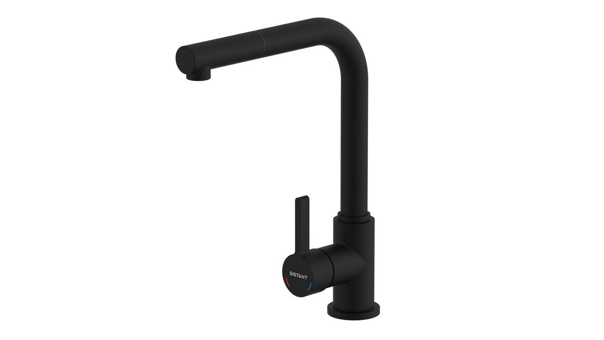 Küchenarmatur Sistant Oslo in Schwarz - Schwarz, Basics, Metall (32cm) - Sistant
