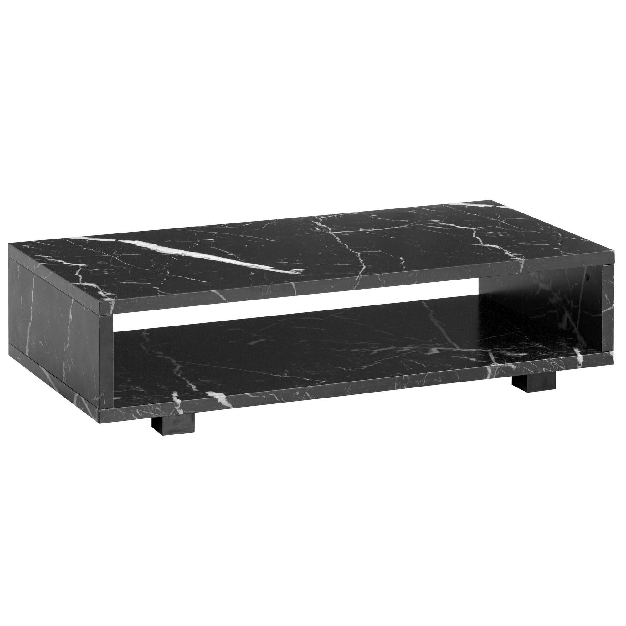 TABLE BASSE WL6.936 - noir, Design, matière synthétique/matériau de bois (100/50/25cm) - Livetastic