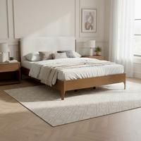 Holzbett Amina Elfenbein ca. 180x200 cm - Hellbraun/Elfenbein, MODERN, Holz/Holzwerkstoff (180/200cm) - Bessagi Home