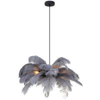 Hängeleuchte Fedi Grau/Schwarz max. 3 Watt - Schwarz/Grau, MODERN, Textil/Metall (55/120cm)