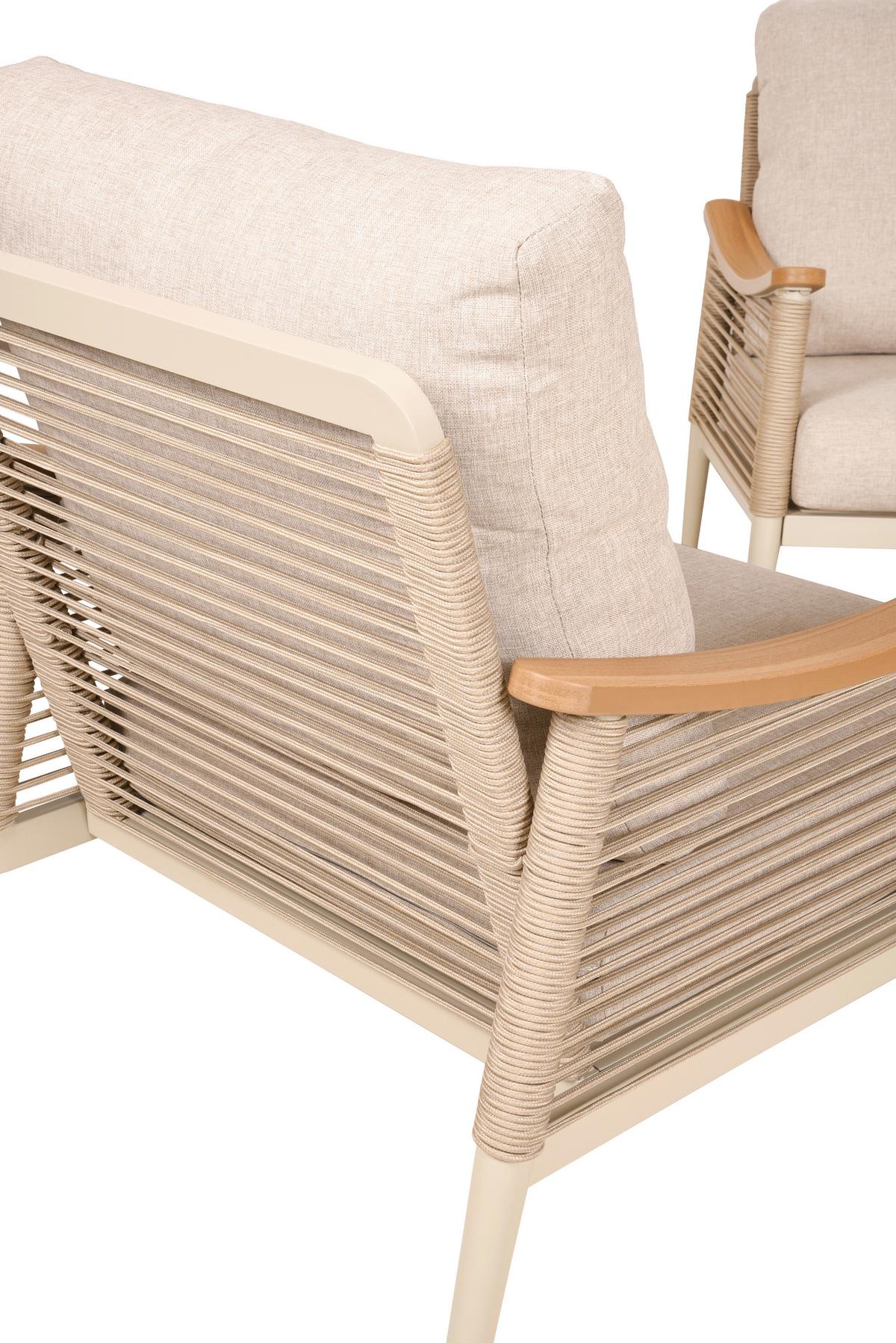 GARTENSET LOUNGE-GRUPPE TULUM, 5-TLG. - Sandfarben/Beige, MODERN, Kunststoff/Textil - Gardenson