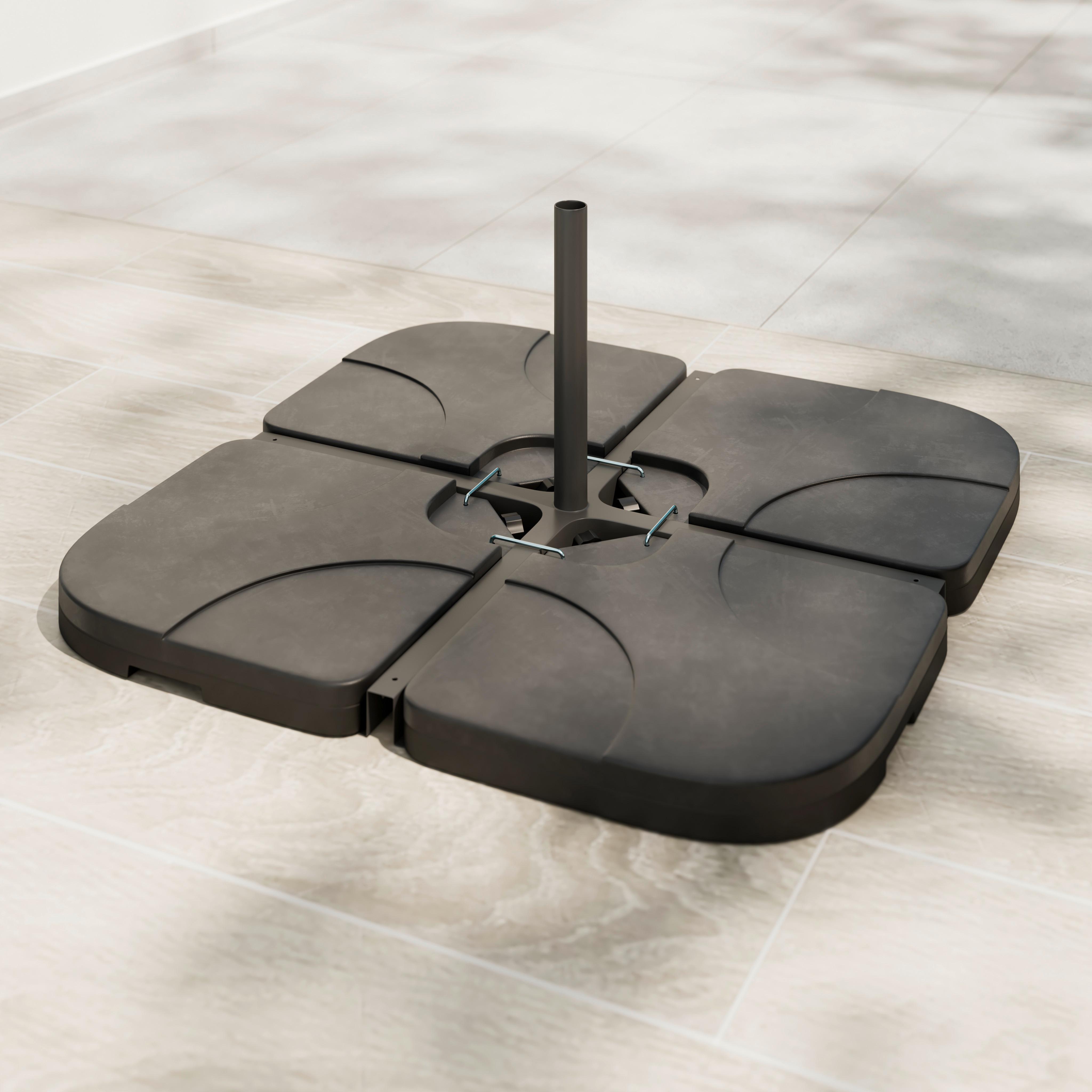 Placă greutate bază umbrelă Pezi 4/1 - negru, Basics, plastic - Mömax