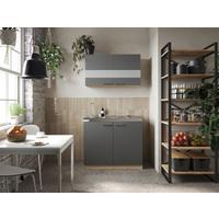 Majhna Kuhinja Z Aparati Merle, 100cm - srebrne barve/siva, Basics, kovina/steklo (100cm) - Respekta