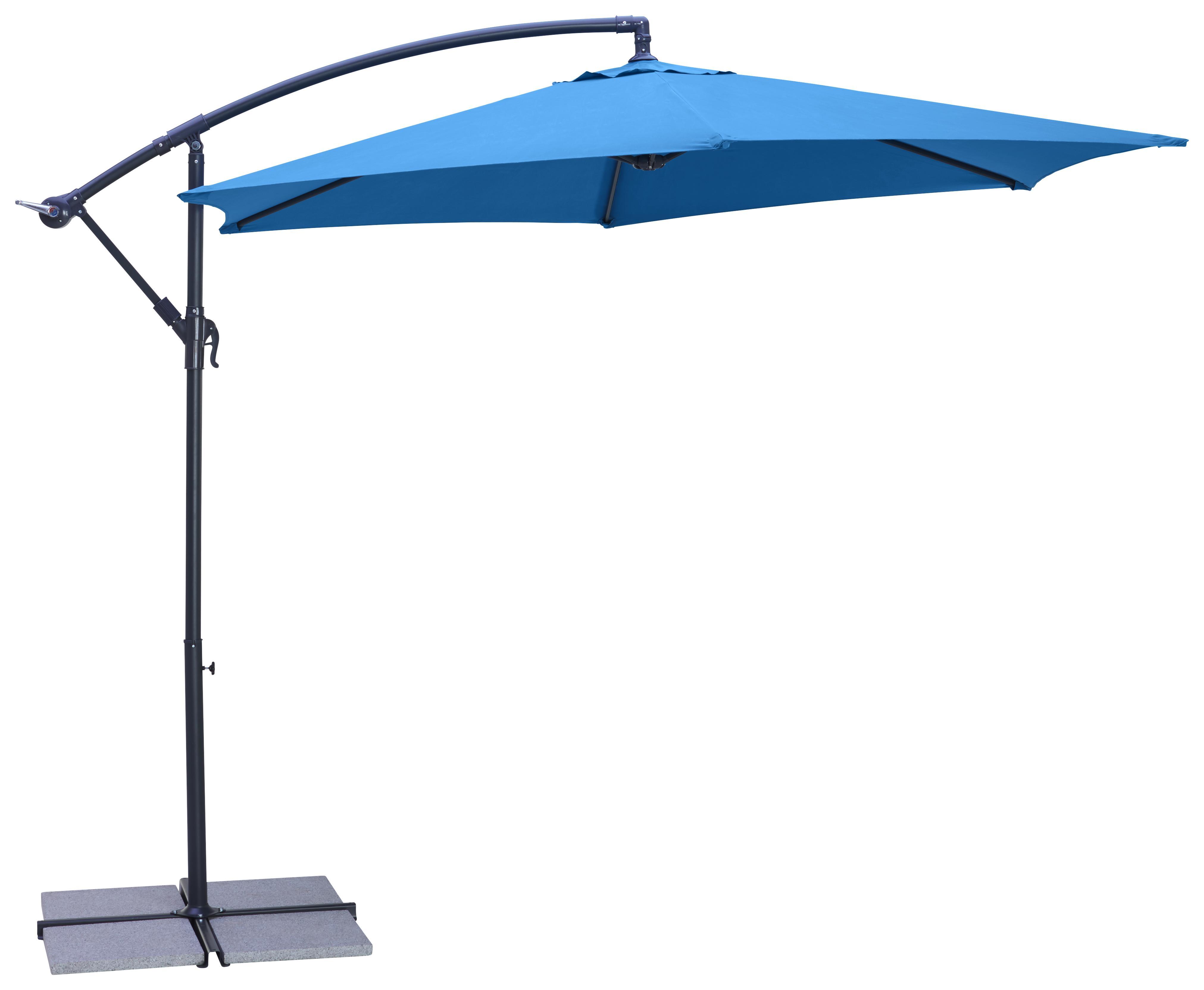Ampelschirm Gap in Blau - Blau/Anthrazit, MODERN, Kunststoff/Textil (300/245cm) - Mömax modern living
