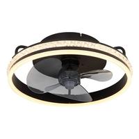 DECKENVENTILATOR 03662 - Klar/Schwarz, Design, Kunststoff/Metall (40/14,5cm) - Globo