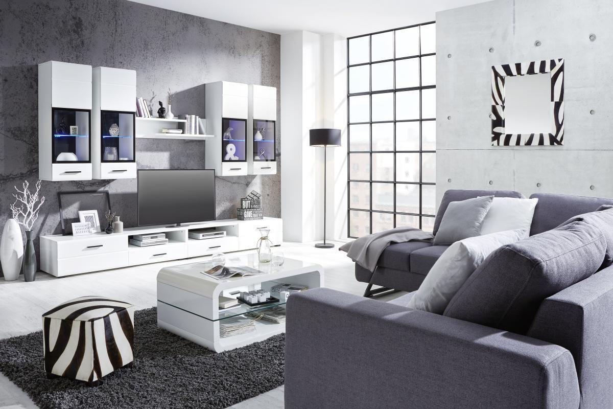 Dnevni Regal Attac 4, Bela, Črna, Led - črna/bela, Moderno, umetna masa/steklo (280/190/45cm) - Mömax