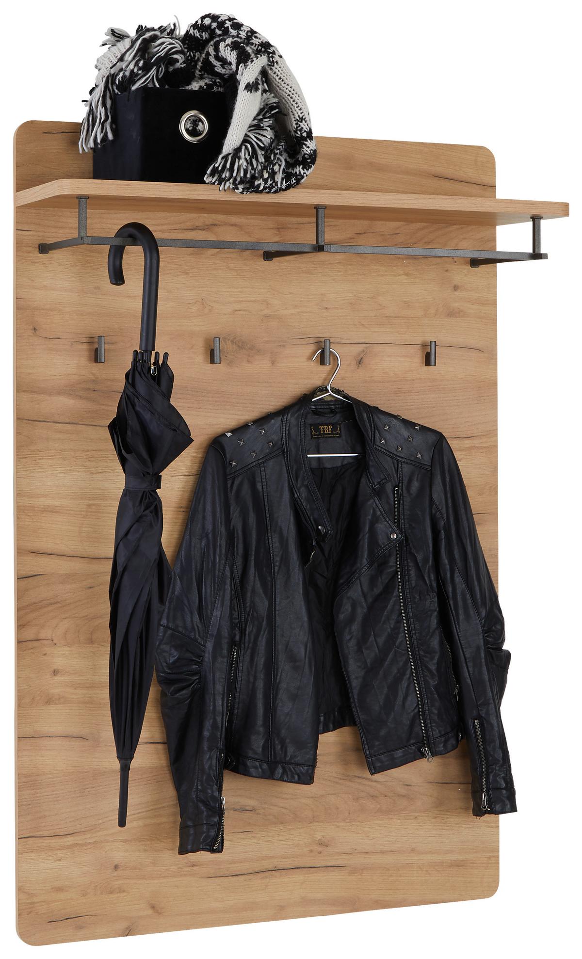 Panou cuier FONTANA - culoare lemn stejar, Modern, material pe bază de lemn (84/129/27cm) - Modern Living