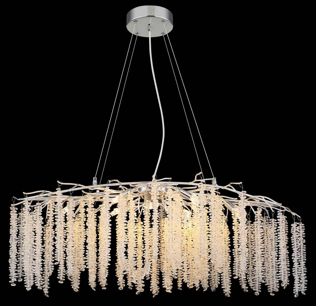 Svjetiljka Viseća Laverne - prozirno/boje kroma, Konvencionalno, metal/plastika (100/40/120cm) - Globo