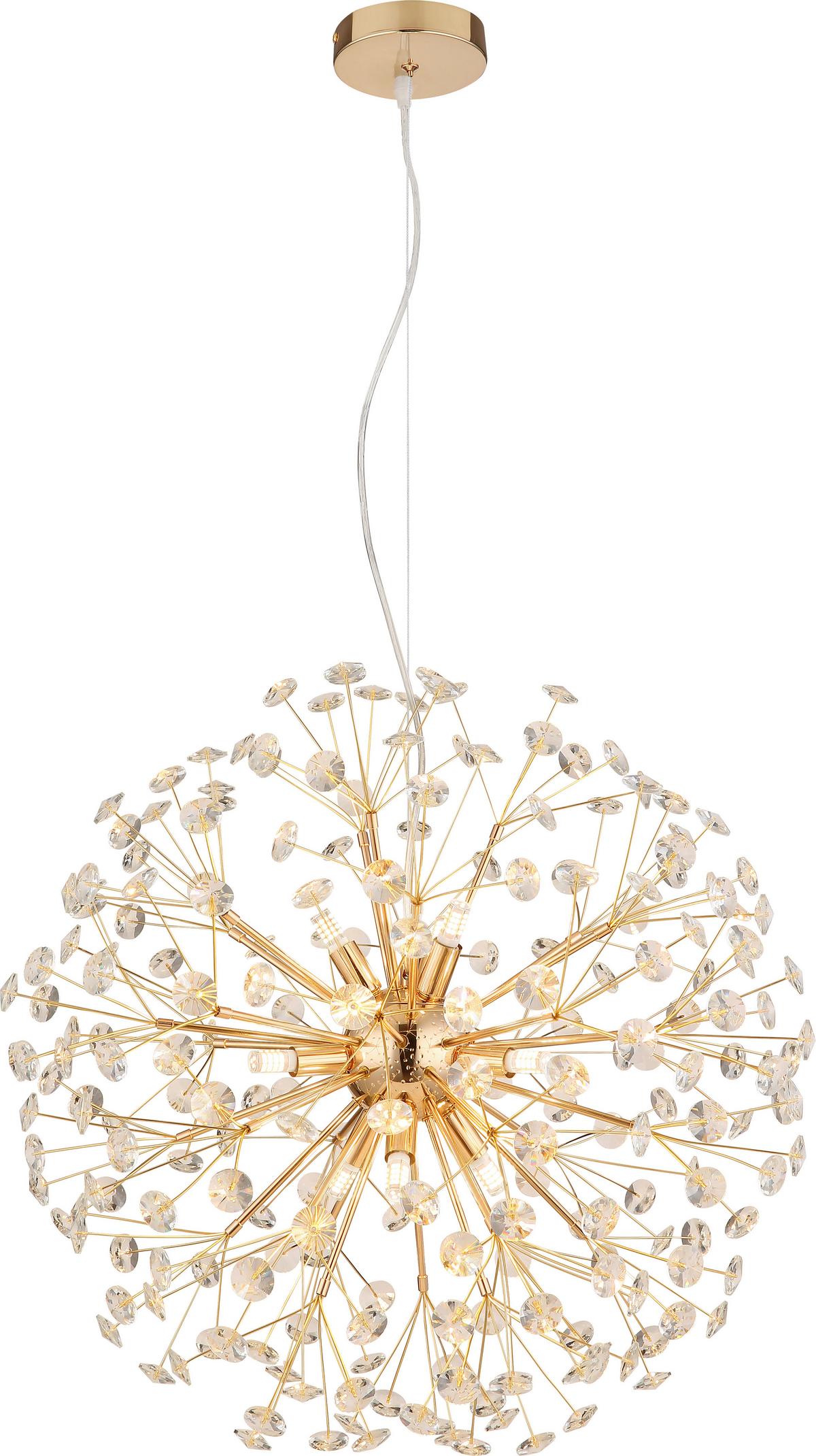 LED-Deckenleuchte Ceylin Klar/Goldfarben max. 3,5 Watt - Klar/Goldfarben, Basics, Glas/Metall (60/60/150cm)