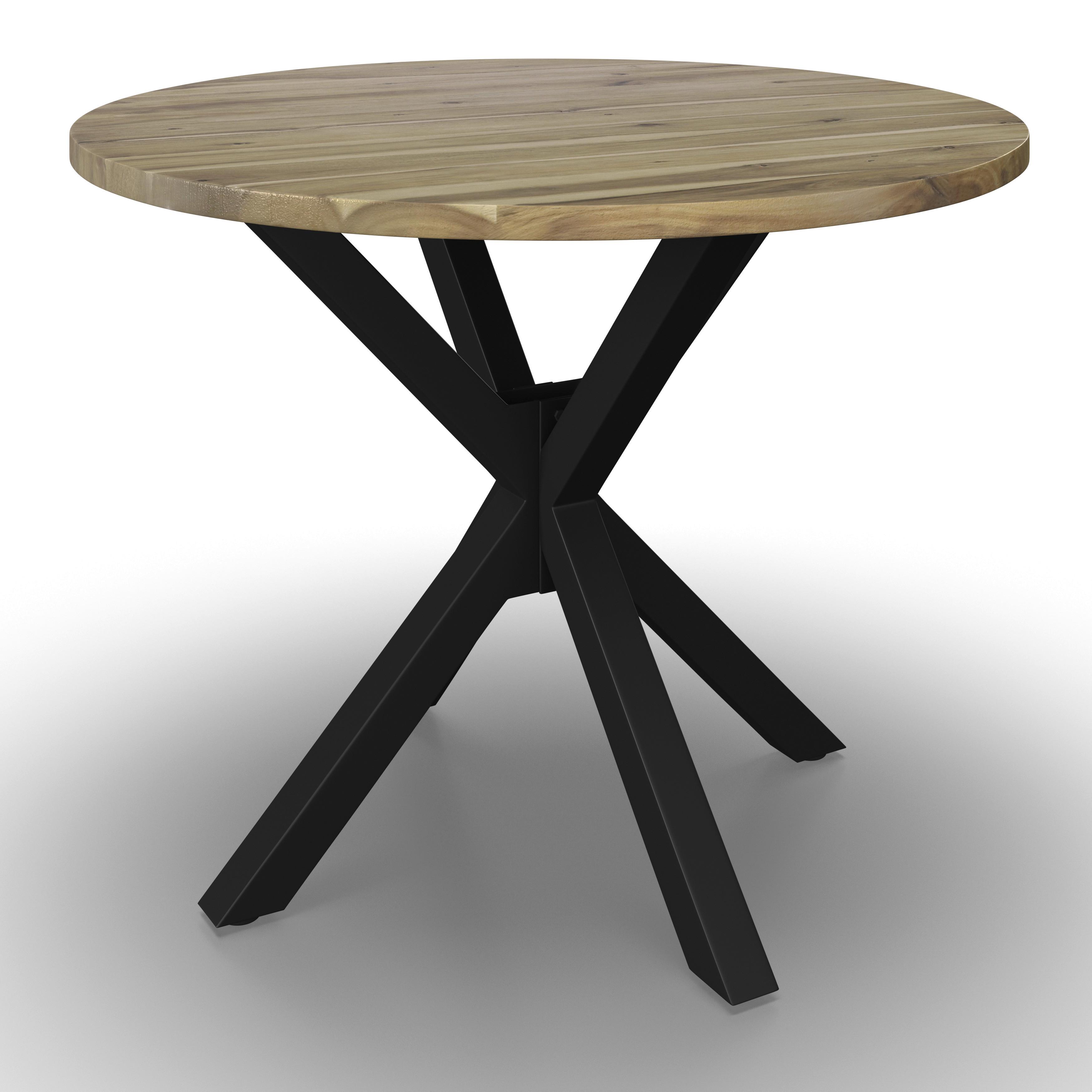 MATBORD GEMMA - svart/akaciefärgad, Modern, metall/trä (100/76cm) - Bessagi Home