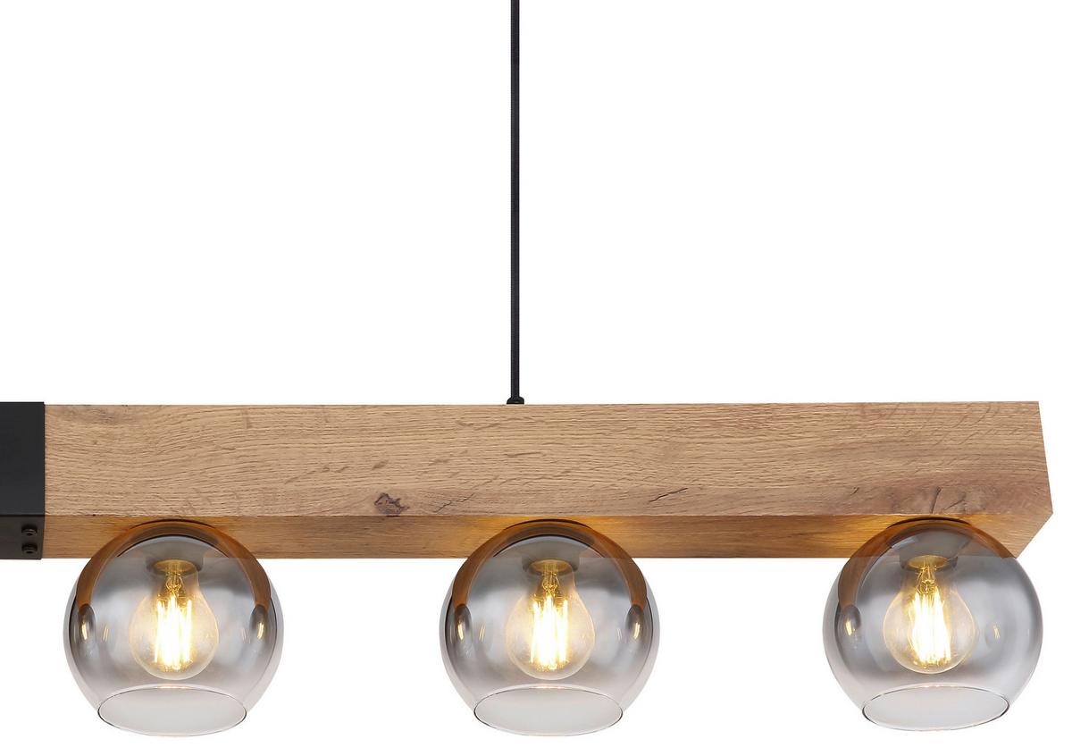 LAMPA WISZĄCA GAMS - czarny, Design, metal/drewno (140/15/120cm) - Novel