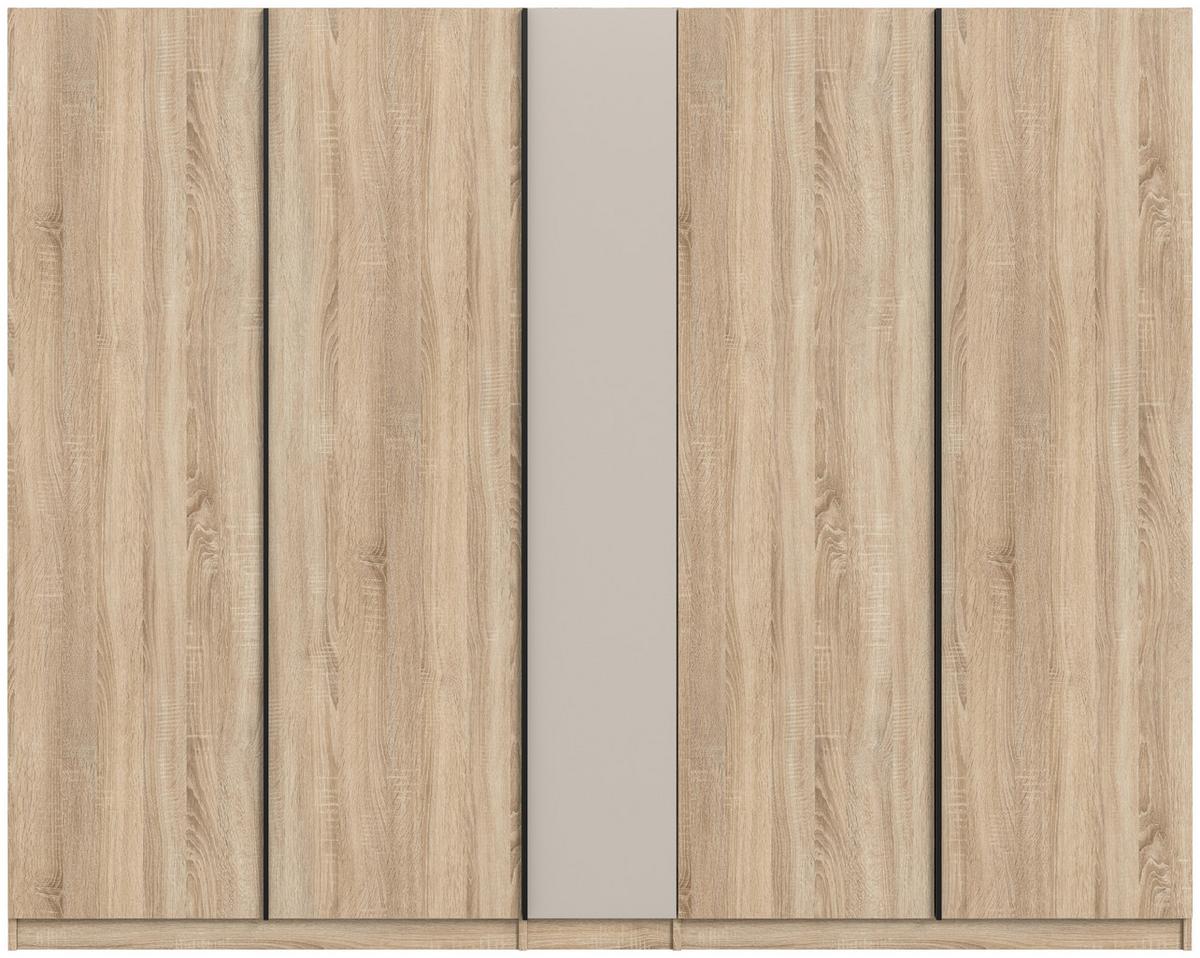 Omara S Klasičnimi Vrati Oakland, Barva Hrasta - kašmir/črna, Moderno, leseni material (230/183/53cm) - MID.YOU