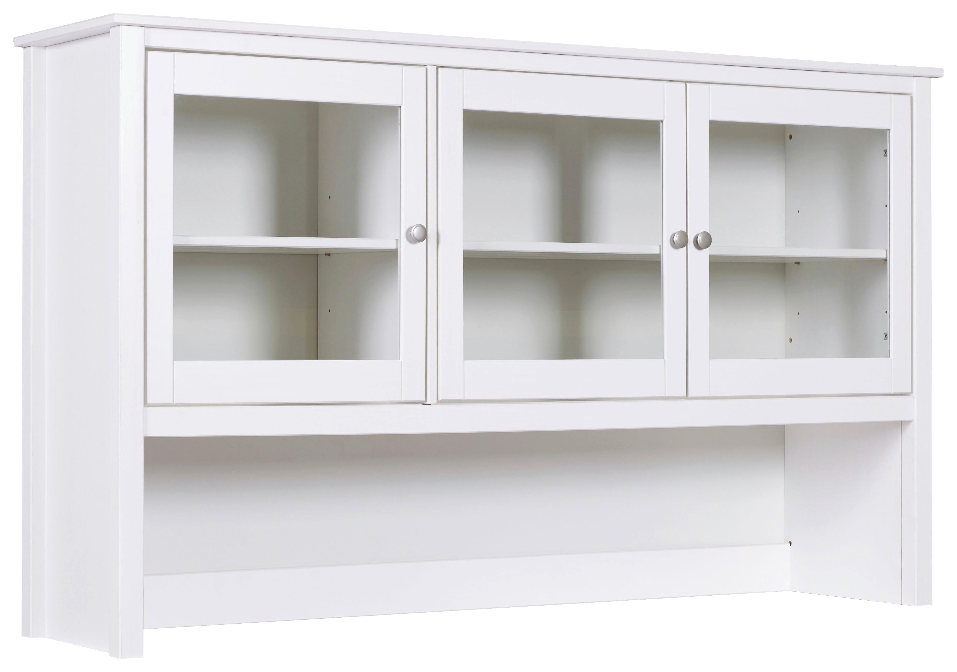 Buffetaufsatz Cilly Home ca. 160 cm Weiß - Silberfarben/Weiß, KONVENTIONELL, Holz/Metall (160cm) - MID.YOU