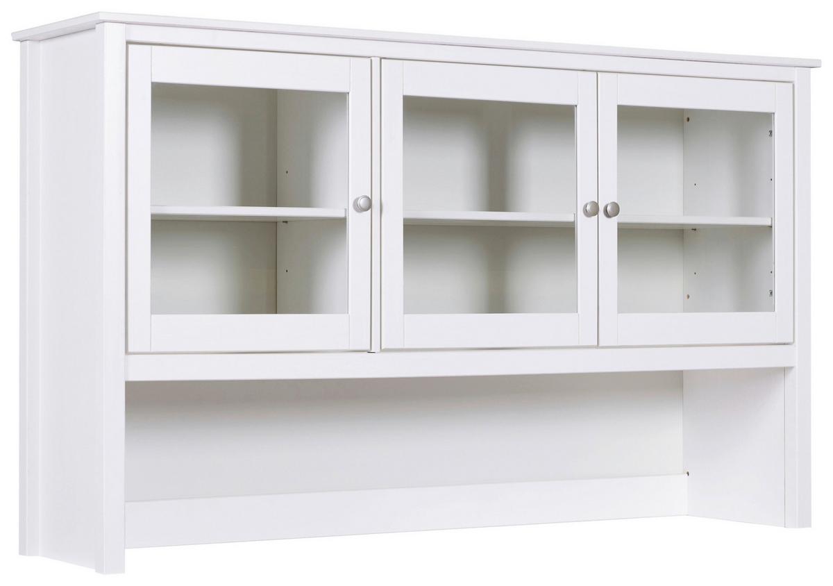 Buffetaufsatz Cilly Home ca. 160 cm Weiß - Silberfarben/Weiß, KONVENTIONELL, Holz/Metall (160cm) - MID.YOU