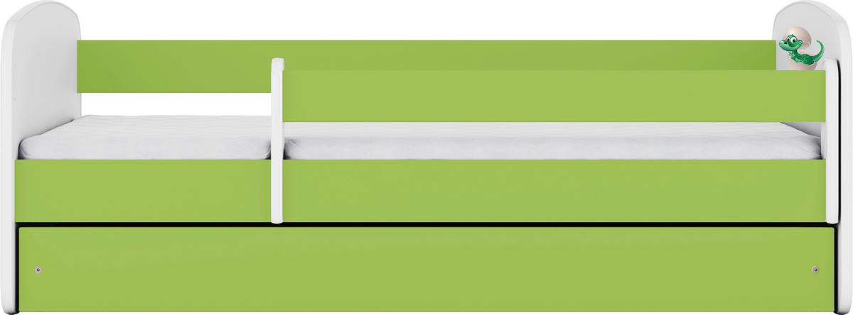 Otroška Postelja Babydreams, Bela, Zelena, 80x160cm - zelena/bela, Moderno, tekstil/leseni material (80/160cm) - MID.YOU