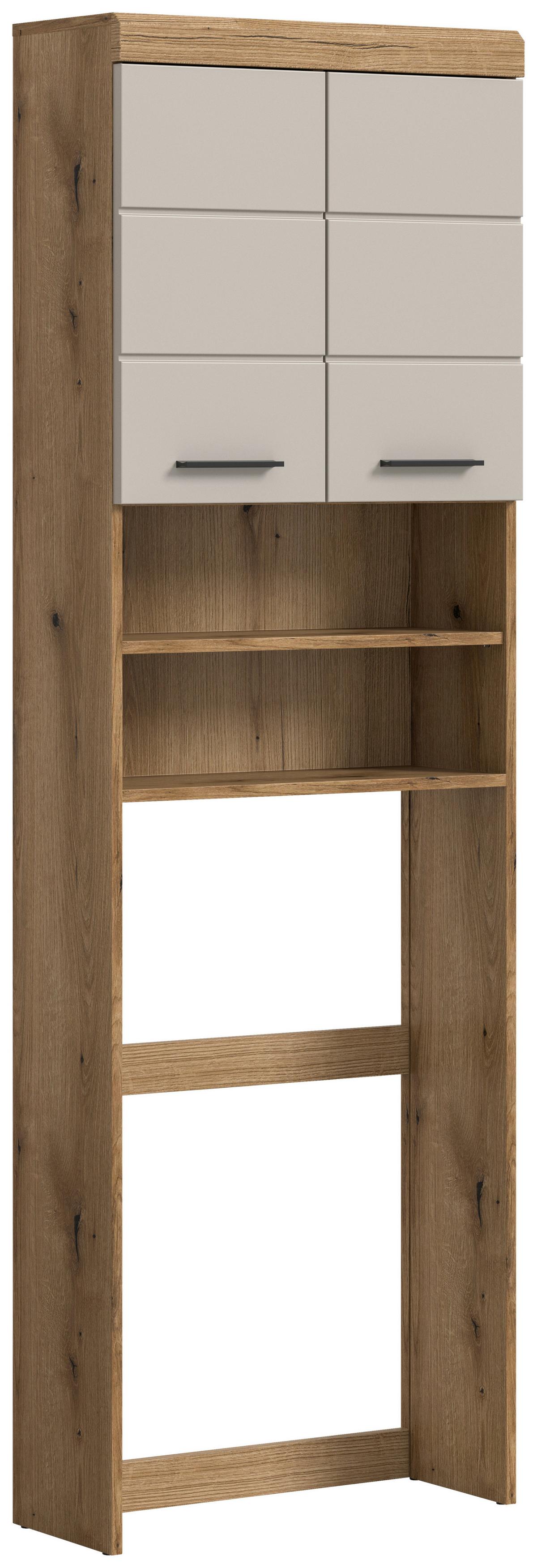 Waschmaschinenschrank Scout ca. 63x191 cm Kaschmir - Kaschmir/Schwarz, MODERN, Holzwerkstoff/Kunststoff (63/191/34cm) - MID.YOU