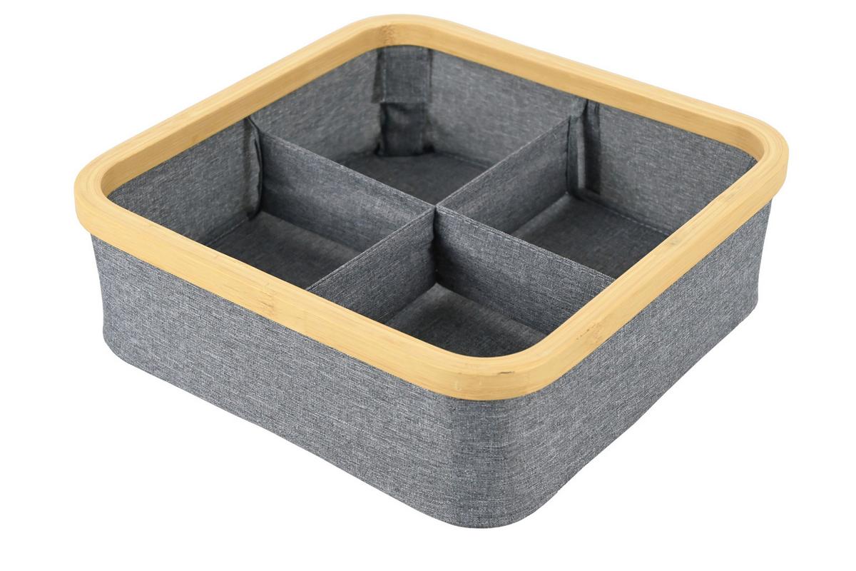 Tárolódoboz Simply Storage - szürke, Modern, karton/textil (30/30/9cm) - Premium Living