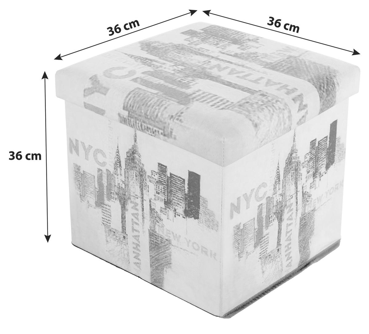 Zložljiv Tabure Nyc - večbarvno, Moderno, tekstil/leseni material (36/36/36cm) - Mömax