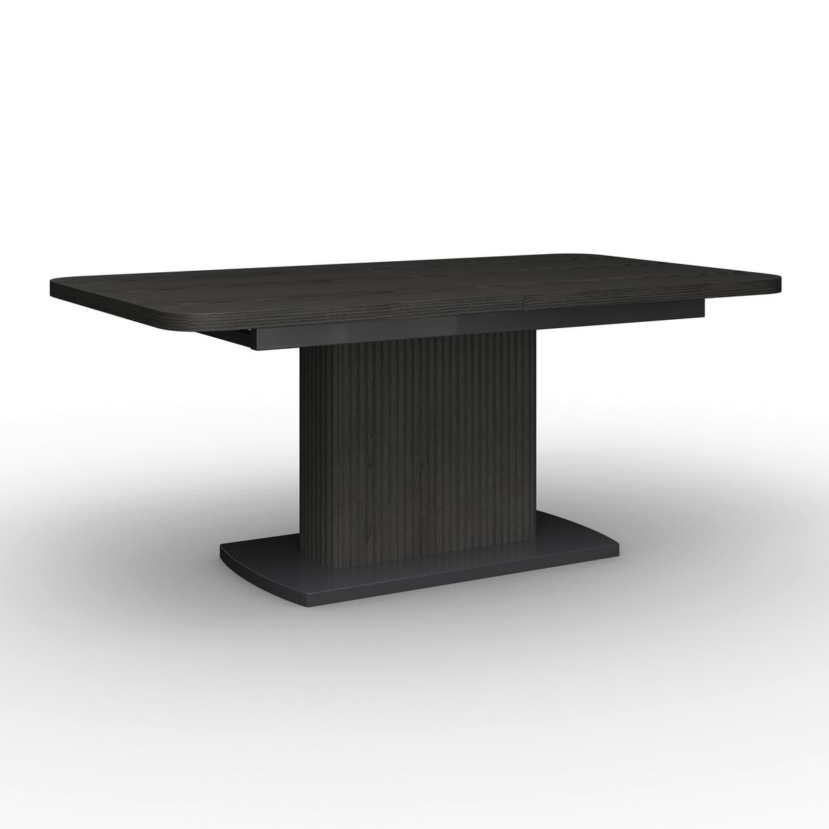 Kihúzható Asztal Fekete Amado - fekete, Modern, faalapú anyag/fa (160-200/90/76cm) - Bessagi Home