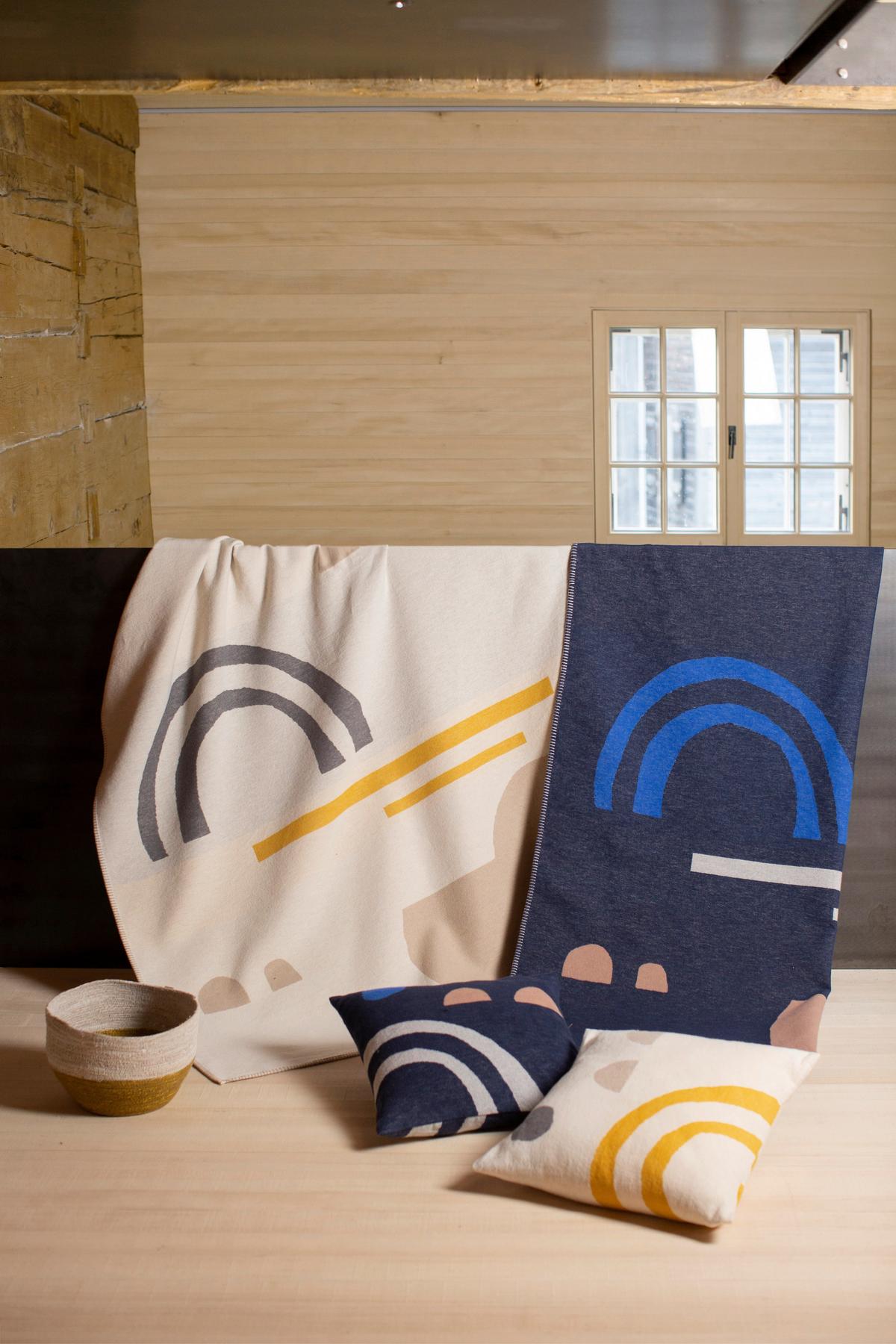 KOC DOMOWY SYLT "ABSTRAKT" - niebieski, Konventionell, tkanina (140/200cm) - David Fussenegger