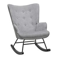 Schaukelstuhl Rock Grau/Schwarz - Schwarz/Grau, MODERN, Holz/Textil (66/90/77cm) - Mömax