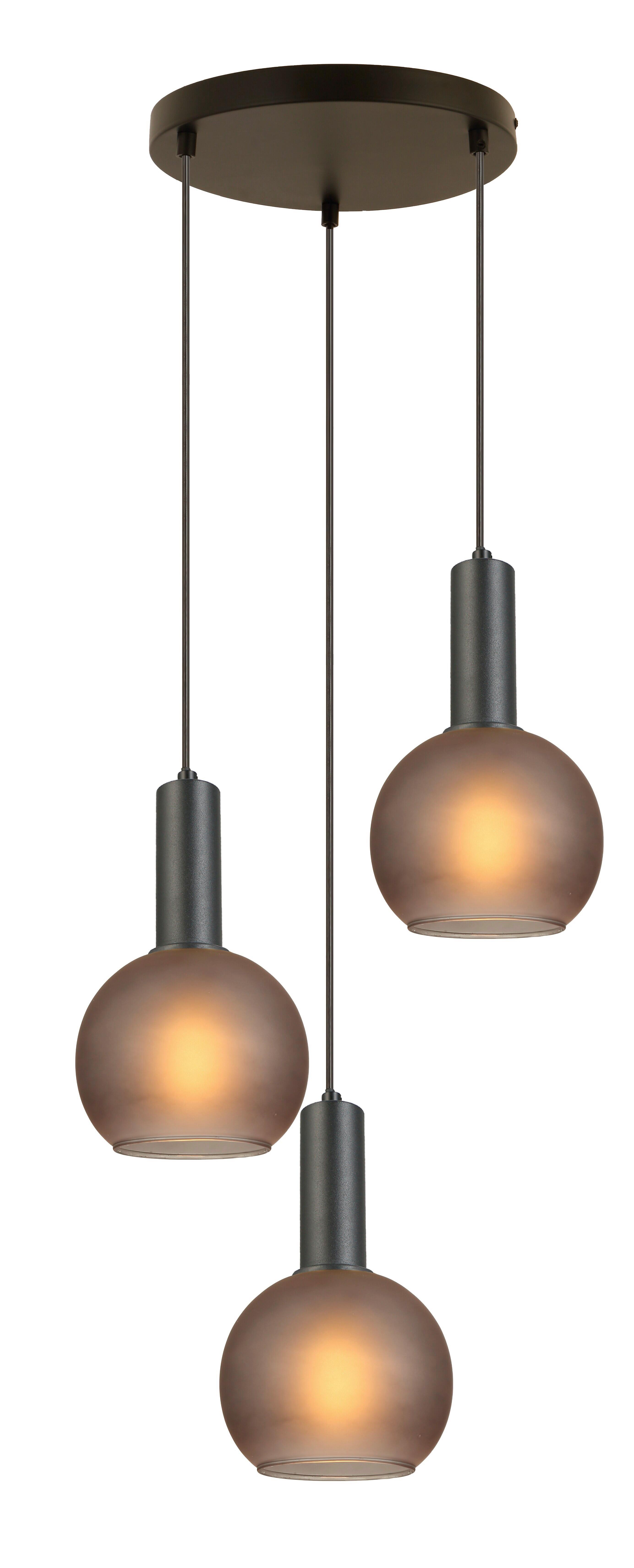 LAMPA WISZĄCA MARCY - czarny/szary, Trend, metal/szkło (25/120cm) - Novel