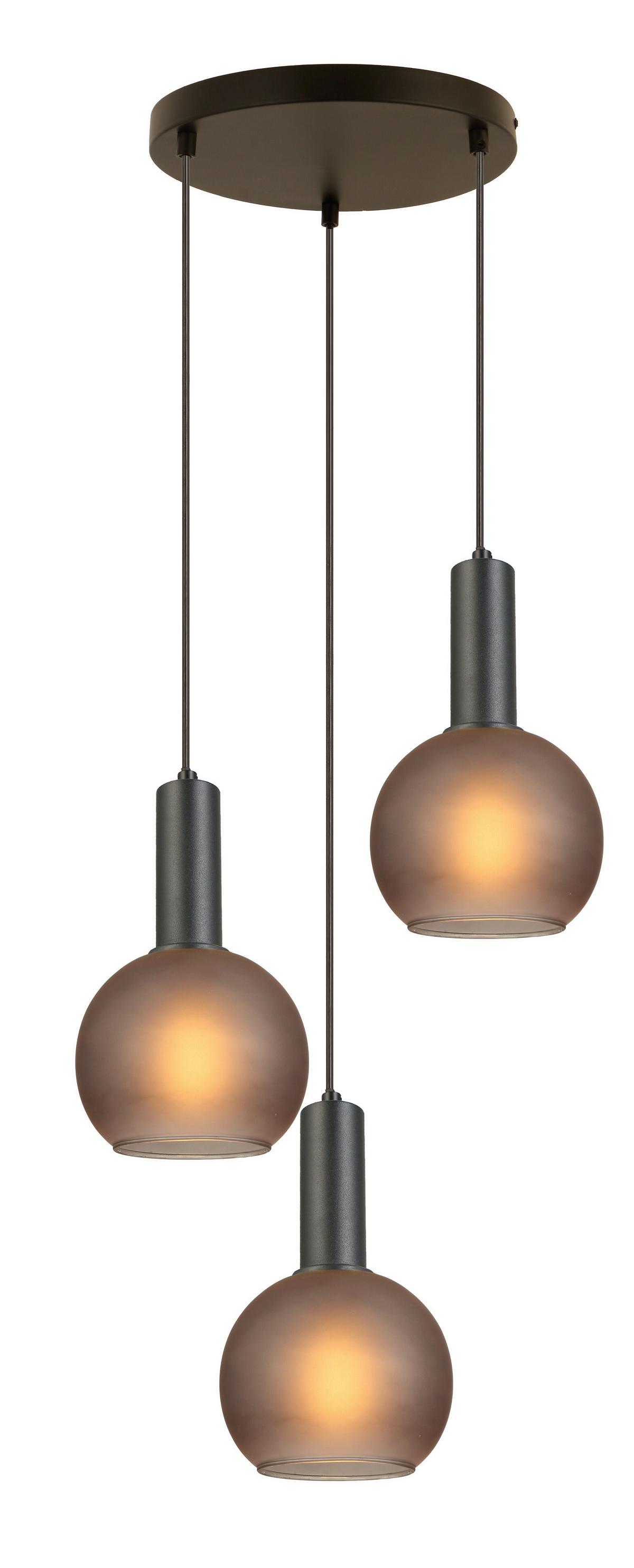 LAMPA WISZĄCA MARCY - czarny/szary, Trend, metal/szkło (25/120cm) - Novel