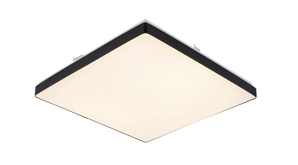 Plafonieră cu LED Jannek - alb/negru, Modern, plastic/metal (33/33/5,5cm) - Premium Living