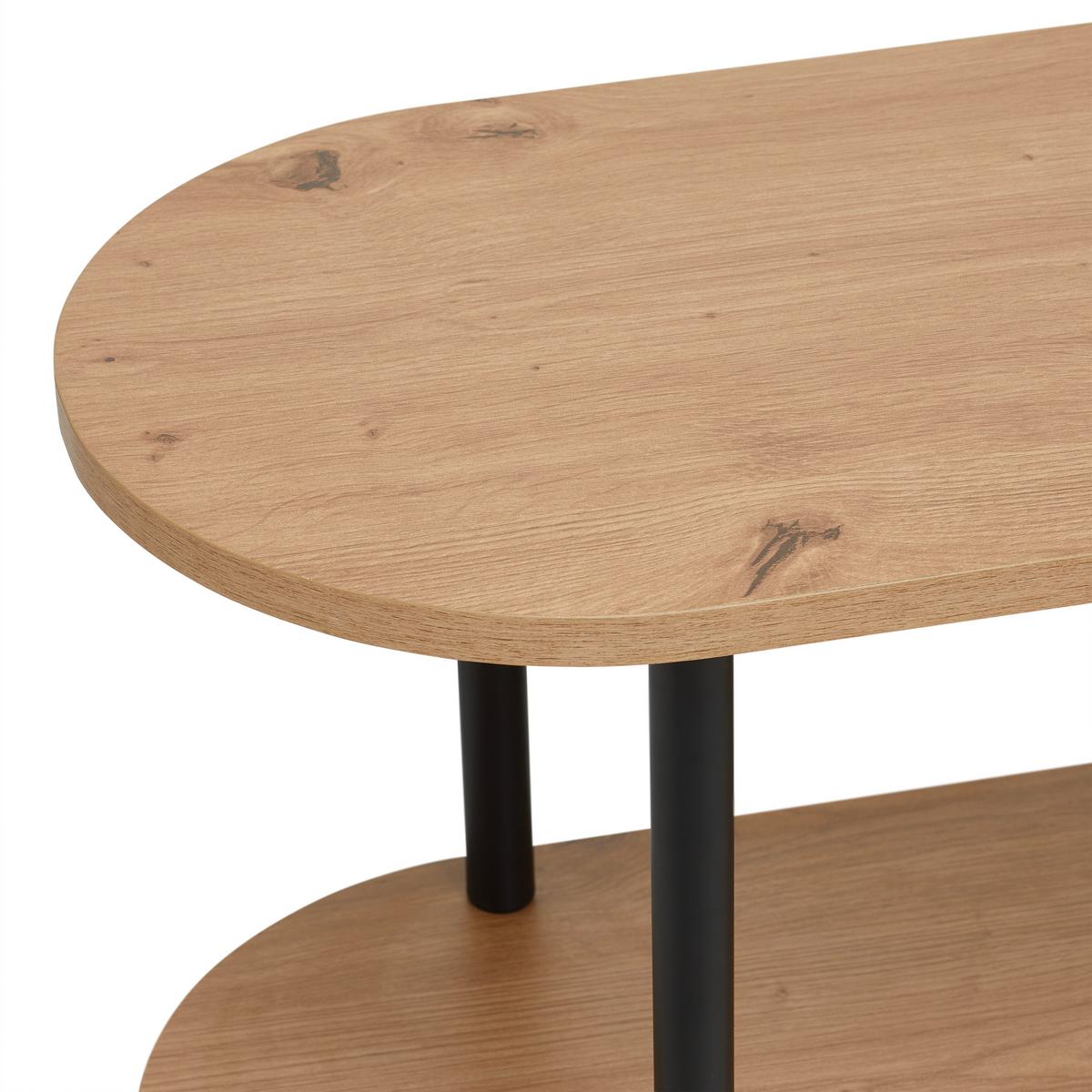 Polica Nimo - hrast Artisan/crna, Moderno, drvni materijal/metal (110/66/32cm) - Modern Living