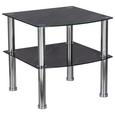 Masă Auxiliară Peter - culoare crom/negru, Modern, sticlă/metal (45/43/45cm) Masă Auxiliară Peter - culoare crom/negru, Modern, sticlă/metal (45/43/45cm)