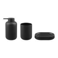 Bad-Accessoire-Set Schwarz, 3-teilig - Schwarz, KONVENTIONELL, Kunststoff - Based