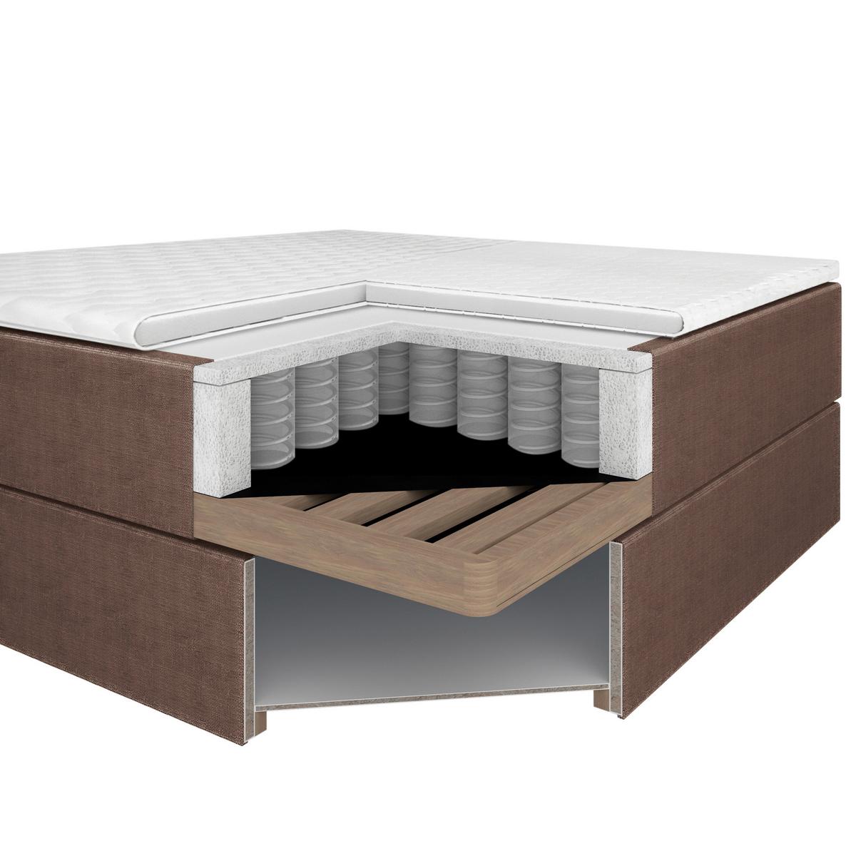 Box Ágy Lily - bézs, Modern, textil/fa (180/200cm) - Bessagi Home