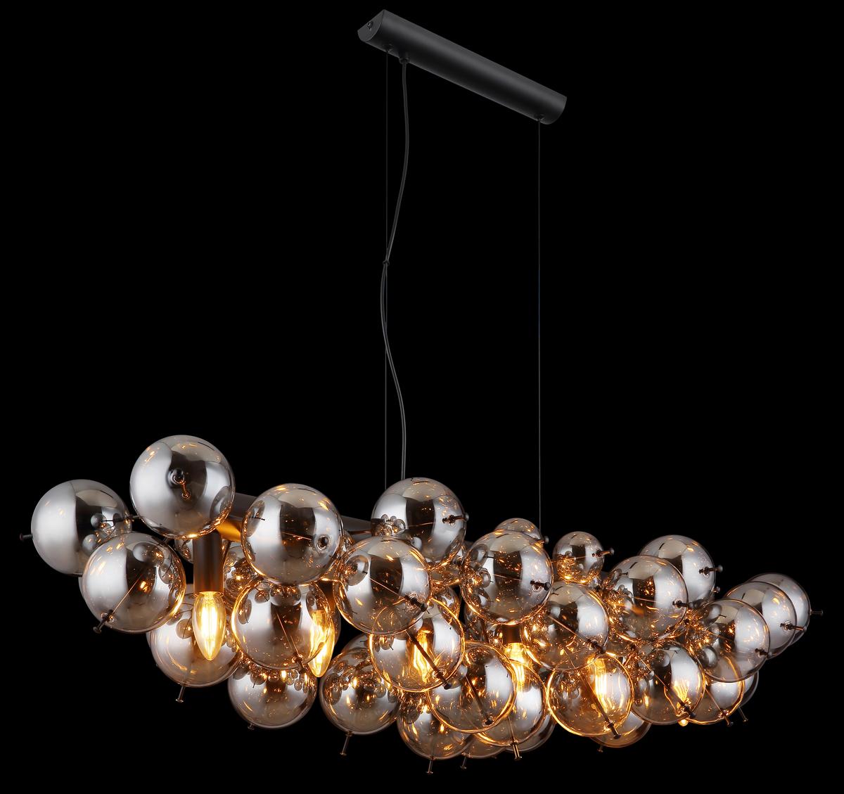 Hängeleuchte Udo Schwarz max. 25 Watt - Schwarz, Design, Glas/Metall (103/47cm) - Globo